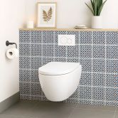 Fliesenaufkleber Geometrisches Muster mit Blumen - Treechild - 12er Set 