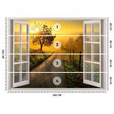 Fototapete Fenster - Sonnenuntergang über der Straße 