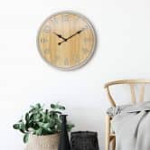 MDF Wanduhr in Holzoptik - Rund Ø50 cm 