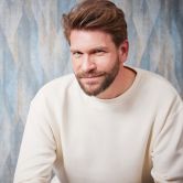 skandinavische Tapete Blau Beige - Grafik Muster Vliestapete für Küche, Flur, Wohnzimmer 