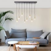 Pendelleuchte Emmanuel, schwarz, 133 x 34,8 cm, Metall Pendel-lampe, dimmbar 
