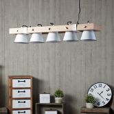 Pendelleuchte Maria, beige, 115 x 95 cm, Holz Pendelleuchte 
