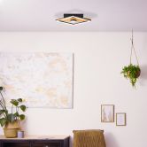 Deckenleuchte Vincent, braun, 6,2 x 25 cm, Holz Lampe 