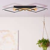 Deckenleuchte Vincent, braun, 70,7 x 35,4 cm, Holz Lampe 