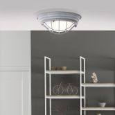 Wand- und Deckenleuchte Sina, grau, 10 x 29 cm, Metall Deckenlampe, dimmbar 