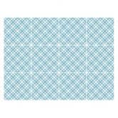 Tegelstickers geruit monster in blauw en wit - set van 12 