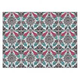 Fliesenaufkleber Orientalischer Blumenkranz - 12er Set 