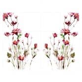 Stickers pour carrelage Fleurs rouges - Set de 12 