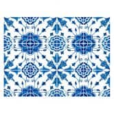 Fliesenaufkleber Watercolor Blume - Blau - 12er Set 