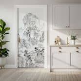 Japanese landscape door film - Tenju - Self-adhesive door decoration 