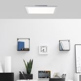 Deckenleuchte Gloria, silber, 39,5 x 39,5 cm, LED Panel, dimmbar 